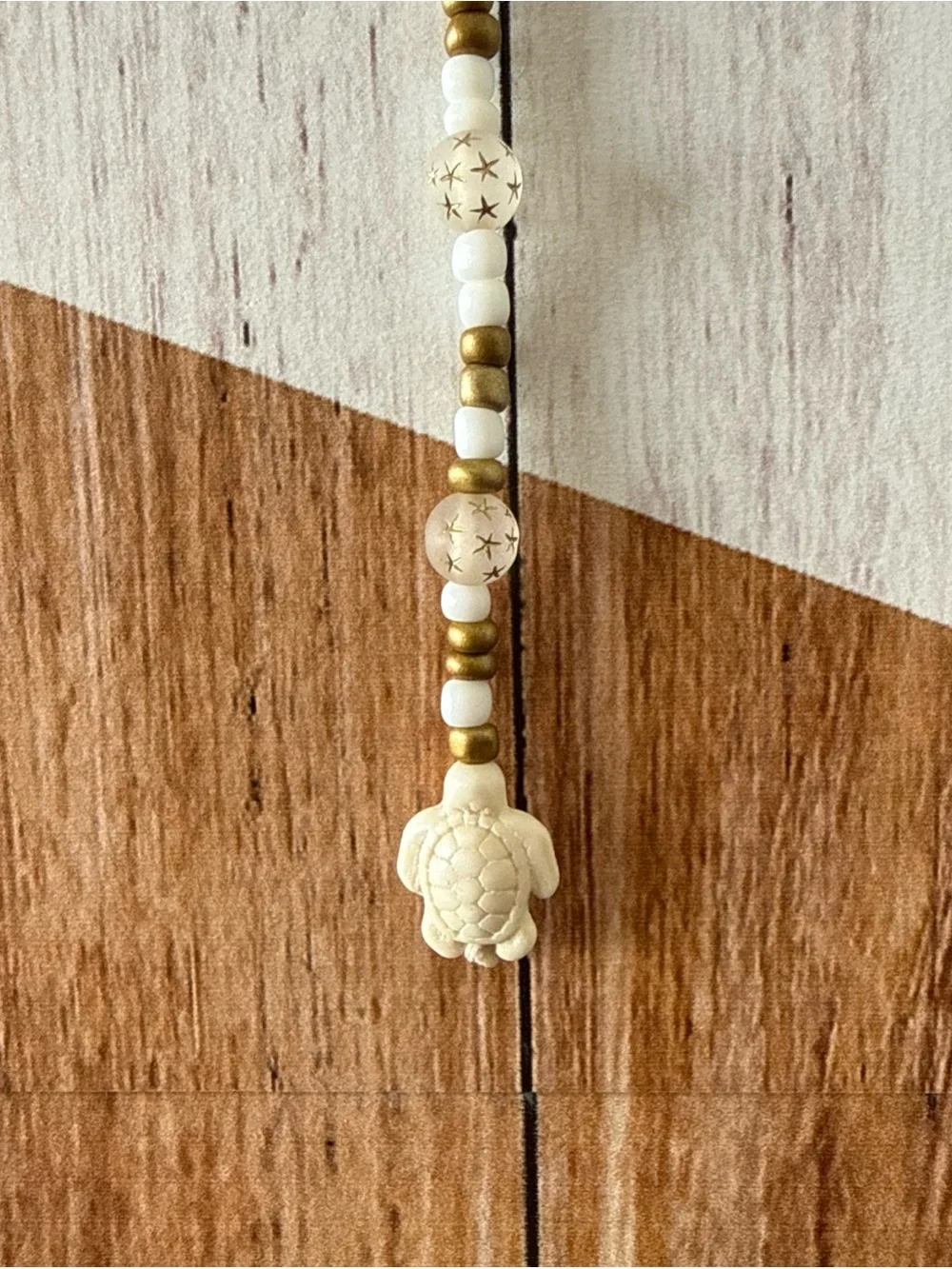Mermaid Hair Bead Extension in White and Gold - Picture 3 of 3